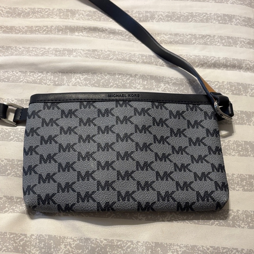 Michael Kors Monogram Black and Gray Belt Bag
